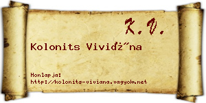 Kolonits Viviána névjegykártya